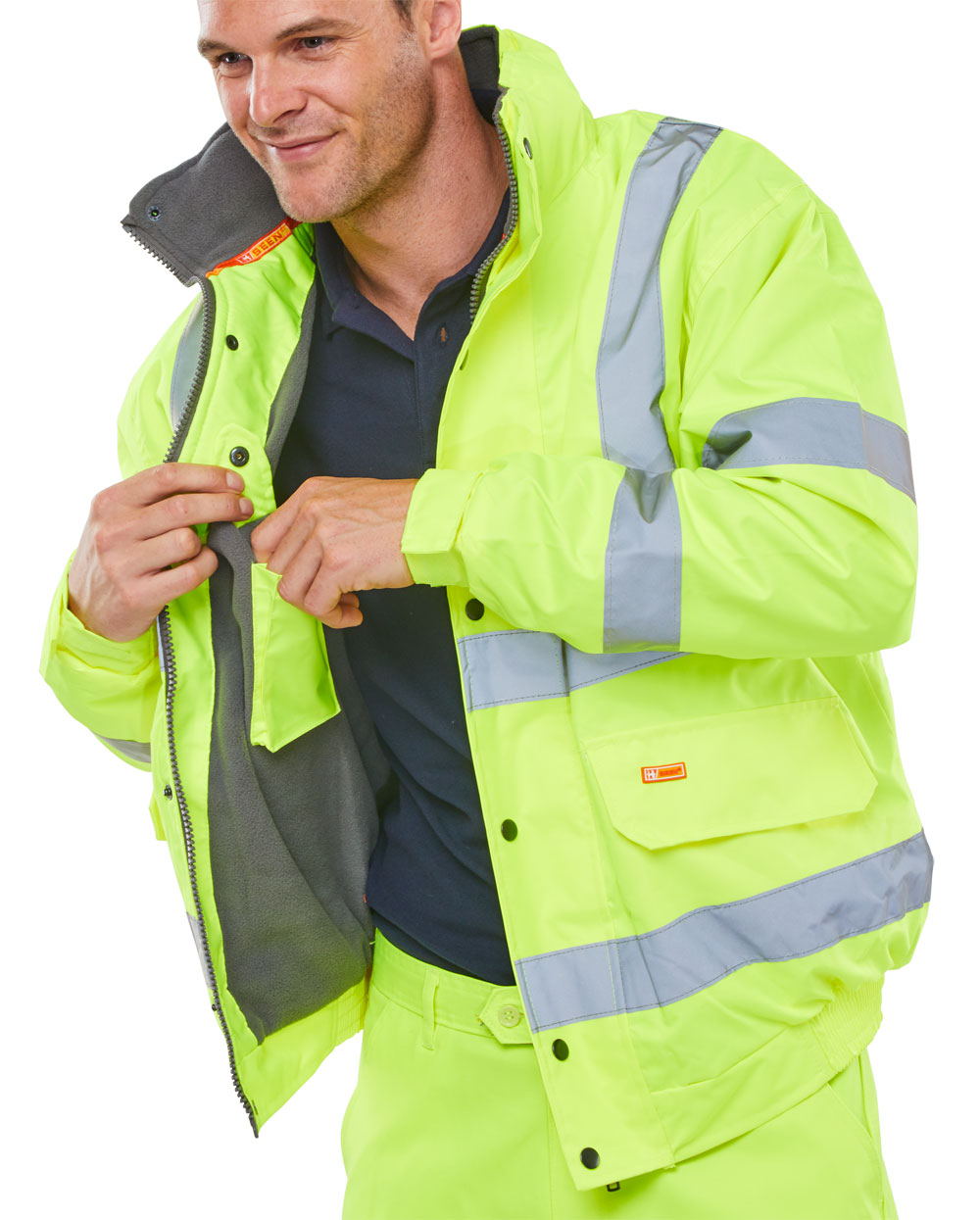 Beeswift CBJFLSY Hi-Vis Fleece Bomber Jacket | SIIS Ltd