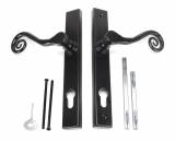 Black Monkeytail Slimline Lever Espag. Lock Set - LH Image 4 Thumbnail