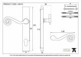 Black Monkeytail Slimline Lever Espag. Lock Set - LH Image 9 Thumbnail