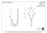 Beeswax Fleur-De-Lys Coat Hook Image 2 Thumbnail