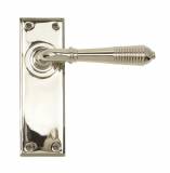 Polished Nickel Reeded Lever Latch Set Image 1 Thumbnail