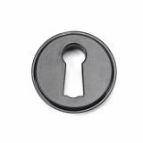 Black Round Escutcheon (Plain Rose) Image 3 Thumbnail