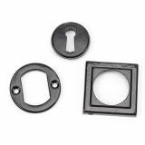 Black Round Escutcheon (Square Rose) Image 3 Thumbnail