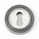 Pewter Round Escutcheon (Beehive Rose) Image 1 Thumbnail