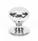 Polished Chrome Hammered Mushroom Cabinet Knob 32mm Image 1 Thumbnail