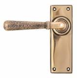 Polished Bronze Hammered Newbury Lever Latch Set Image 1 Thumbnail