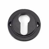 Matt Black Round Euro Escutcheon (Plain Rose) Image 4 Thumbnail