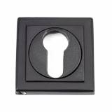 Matt Black Round Euro Escutcheon (Square Rose) Image 1 Thumbnail