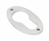 Satin Chrome Oval Euro Escutcheon Image 1 Thumbnail