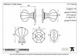 External Beeswax Octagonal Mortice/Rim Knob Set Image 6 Thumbnail