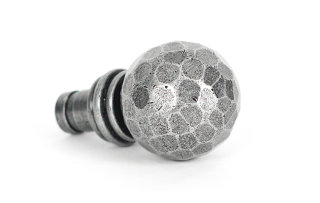 Added Pewter Hammered Ball Curtain Finial (pair) To Basket