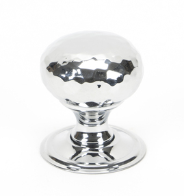 Added Polished Chrome Hammered Mushroom Cabinet Knob 32mm To Basket