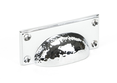 Added Polished Chrome Hammered Art Deco Drawer Pull To Basket