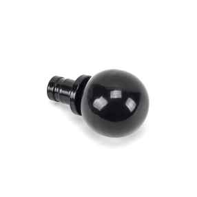 Added Black Ball Curtain Finial (pair) To Basket