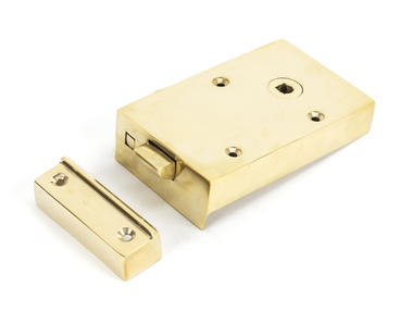 Added Polished Brass Right Hand Bathroom Latch To Basket