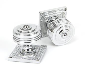 Added Polished Chrome Tewkesbury Square Mortice Knob Set To Basket