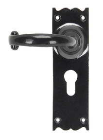 Added Black Cottage Lever Euro Lock Set To Basket