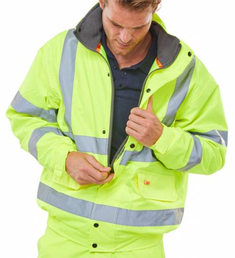 Beeswift CBJFLSY Hi-Vis Fleece Bomber Jacket Image 2