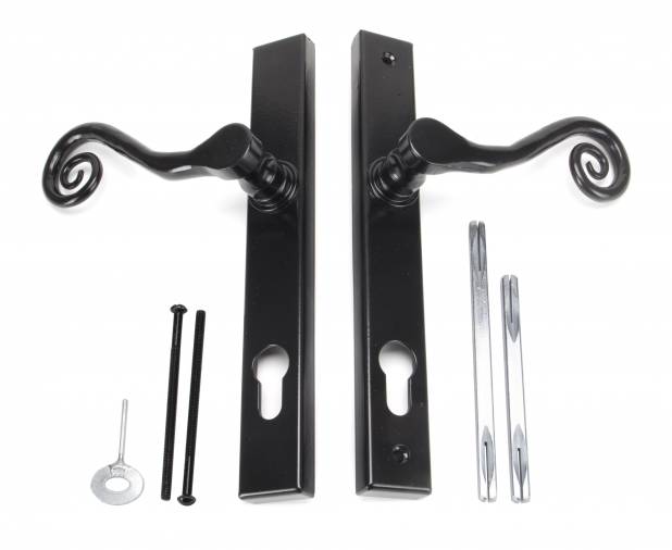 Black Monkeytail Slimline Lever Espag. Lock Set - LH Image 4