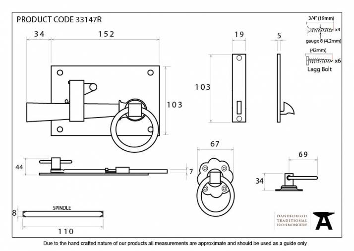 Beeswax Cottage Latch - RH Image 2