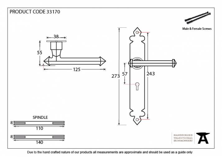 Beeswax Tudor Lever Lock Set Image 2