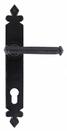 Black Tudor Lever Espag. Lock Set Image 1