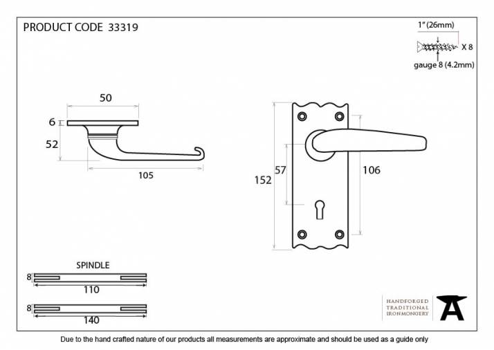 Black Oak Lever Lock Set Image 2