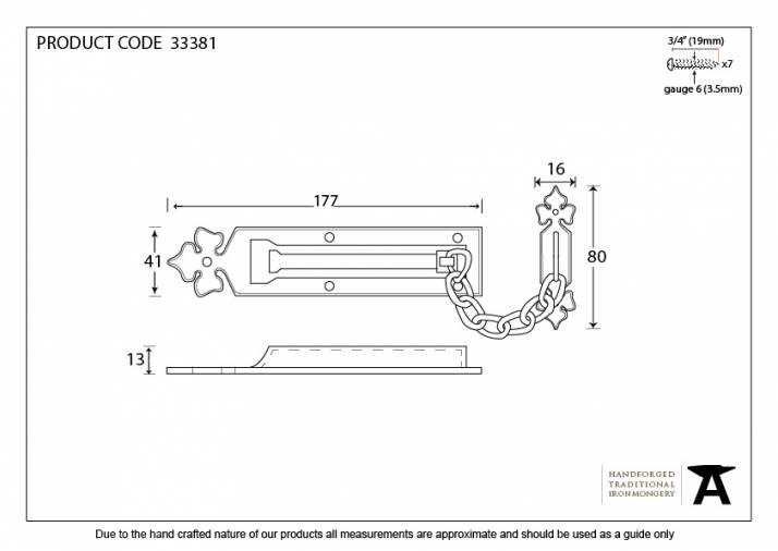 Pewter Door Chain Image 6