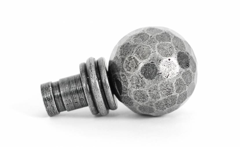 Pewter Hammered Ball Curtain Finial (pair) Image 2