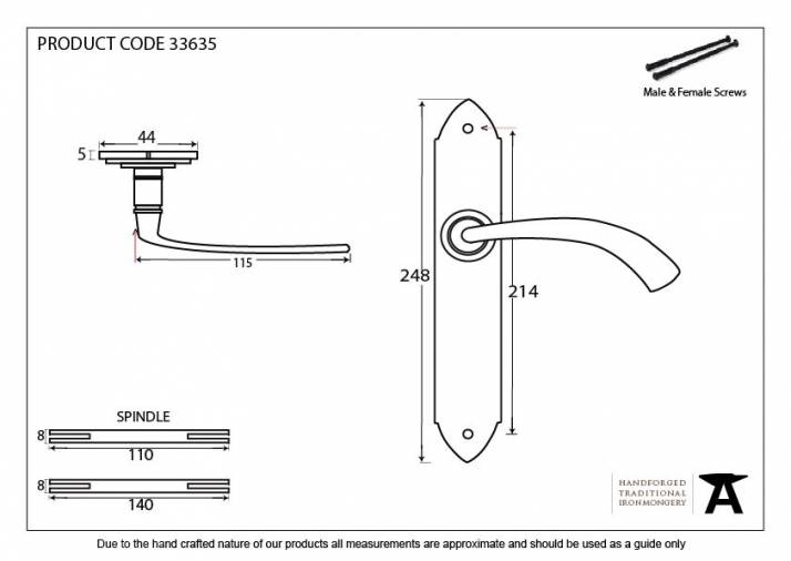 Pewter Gothic Curved Sprung Lever Latch Set Image 2