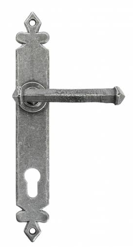 Pewter Tudor Lever Espag. Lock Set Image 1
