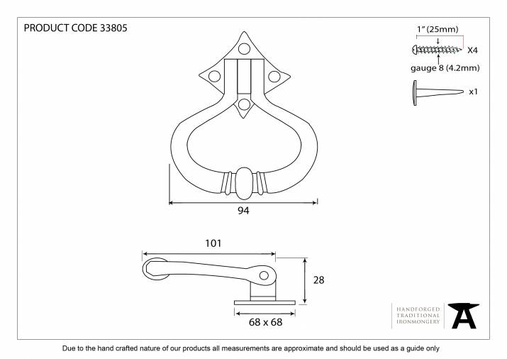 Pewter Shakespeare Door Knocker Image 2