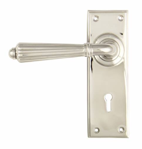 Polished Nickel Hinton Lever Lock Set Image 1