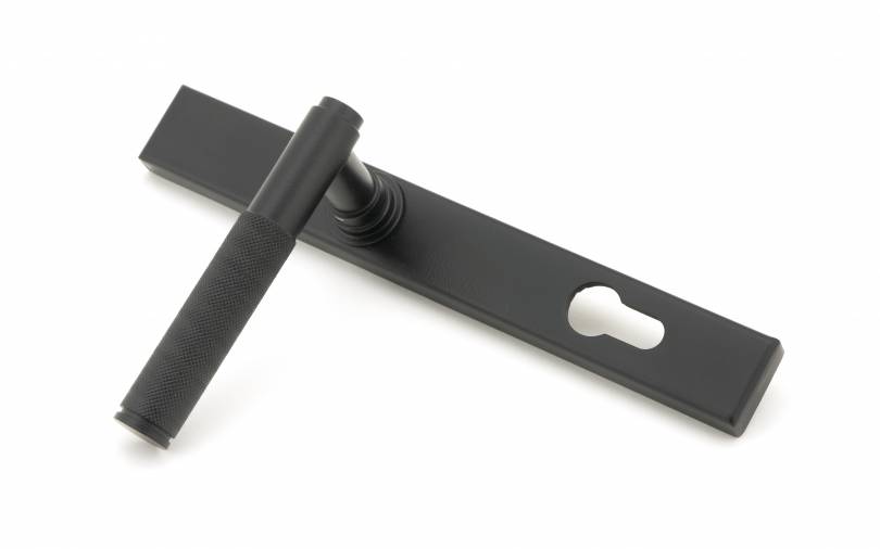 Matt Black Brompton Slimline Lever Espag. Lock Set Image 3