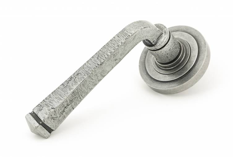 Pewter Avon Round Lever on Rose Set (Art Deco Rose) Image 1