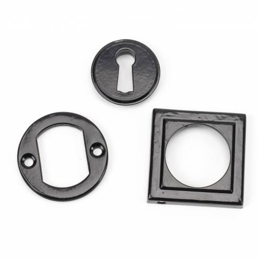 Black Round Escutcheon (Square Rose) Image 3