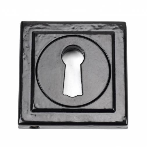 Black Round Escutcheon (Square Rose) Image 1