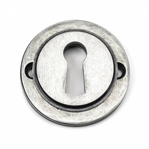 Pewter Round Escutcheon (Beehive Rose) Image 4