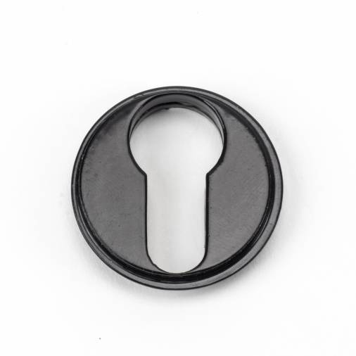 Black Round Euro Escutcheon (Plain Rose) Image 3