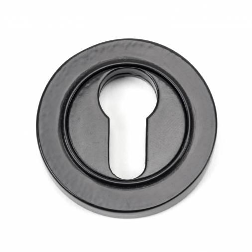 Black Round Euro Escutcheon (Plain Rose) Image 1