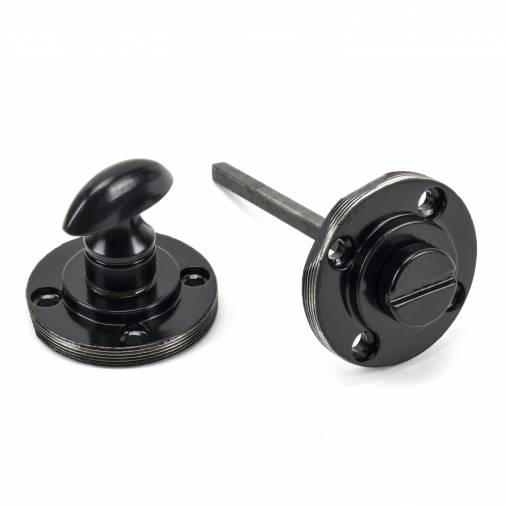 Black Round Thumbturn Set (Plain Rose) Image 5