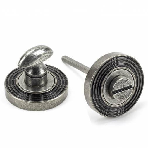 Pewter Round Thumbturn Set (Beehive Rose) Image 1