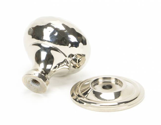 Polished Nickel Hammered Mushroom Cabinet Knob 32mm Image 2