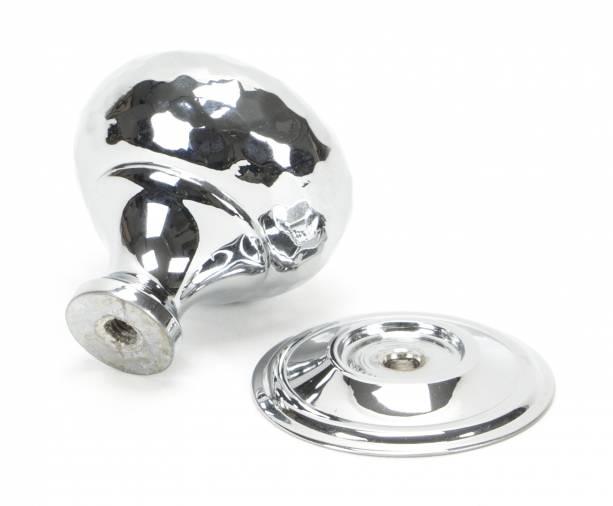 Polished Chrome Hammered Mushroom Cabinet Knob 32mm Image 2