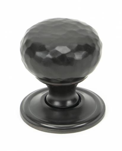 Aged Bronze Hammered Mushroom Cabinet Knob 32mm Image 1