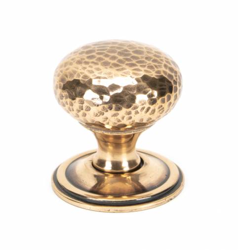 Polished Bronze Hammered Mushroom Cabinet Knob 38mm Image 1