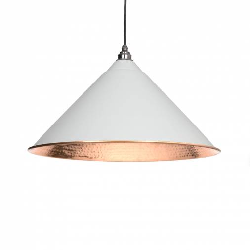 Light Grey Hammered Copper Hockley Pendant Image 1