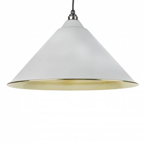 Light Grey Smooth Brass Hockley Pendant Image 1