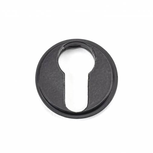 Matt Black Round Euro Escutcheon (Plain Rose) Image 3