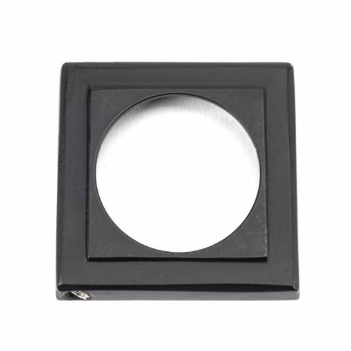 Matt Black Round Euro Escutcheon (Square Rose) Image 2